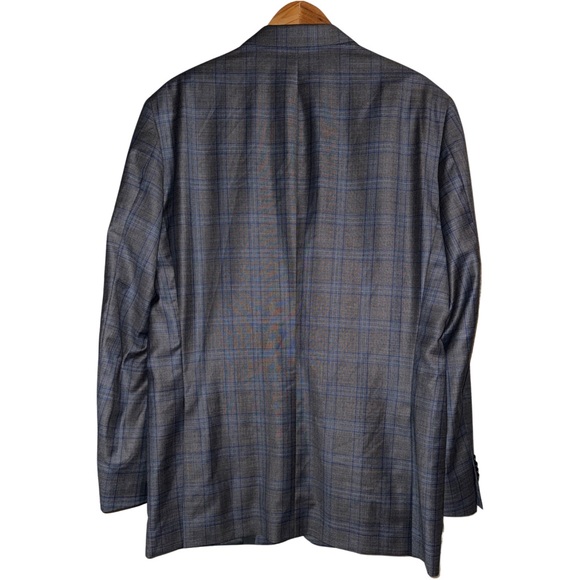 Peter Millar Crown Crafted Wool Blazer Windowpane Plaid Made in Canada - Picture 6 of 12